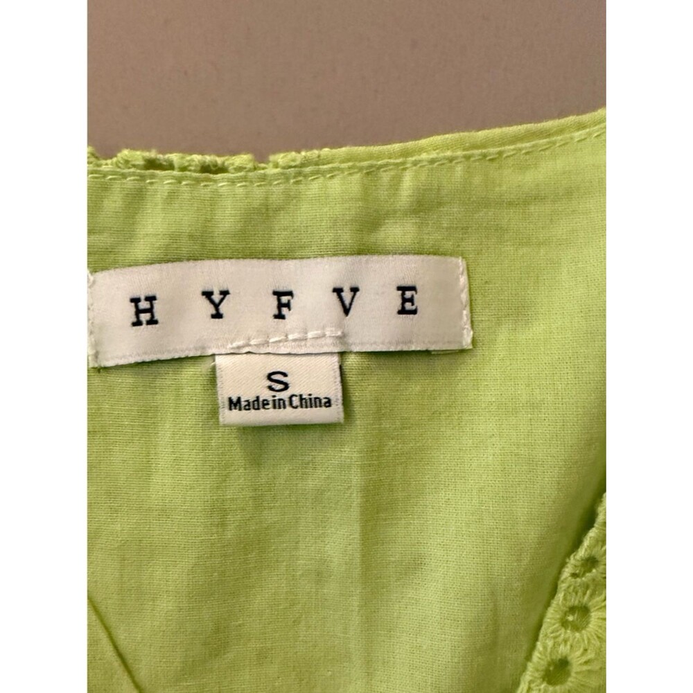 NWOT HYFVE Vibrant Green Eyelet Mini Dress - Picture 3 of 6